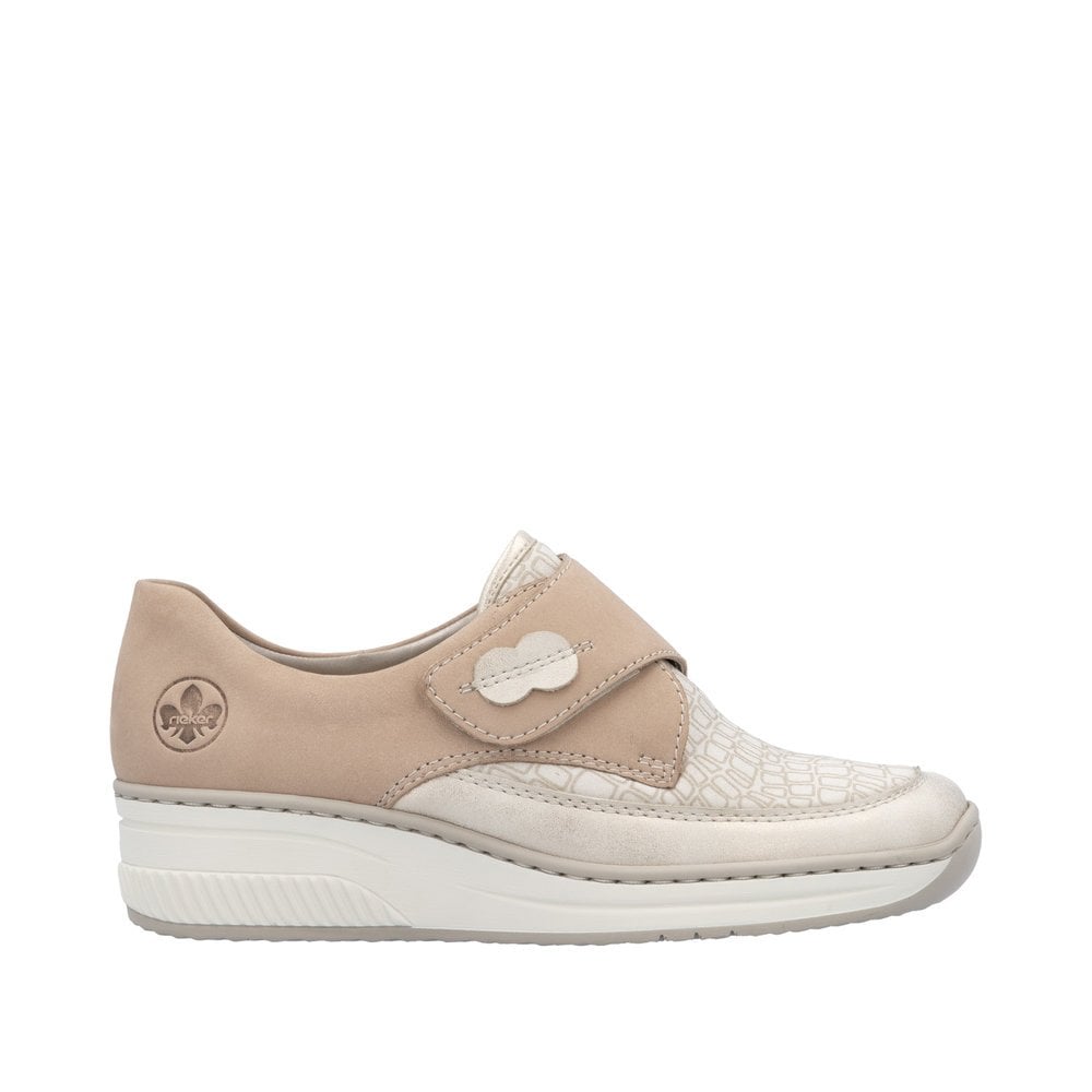 Rieker 487C0 Touch Strap Fastening Shoe - Beige - image 011 |ww_colour=beige|ww_order=011|