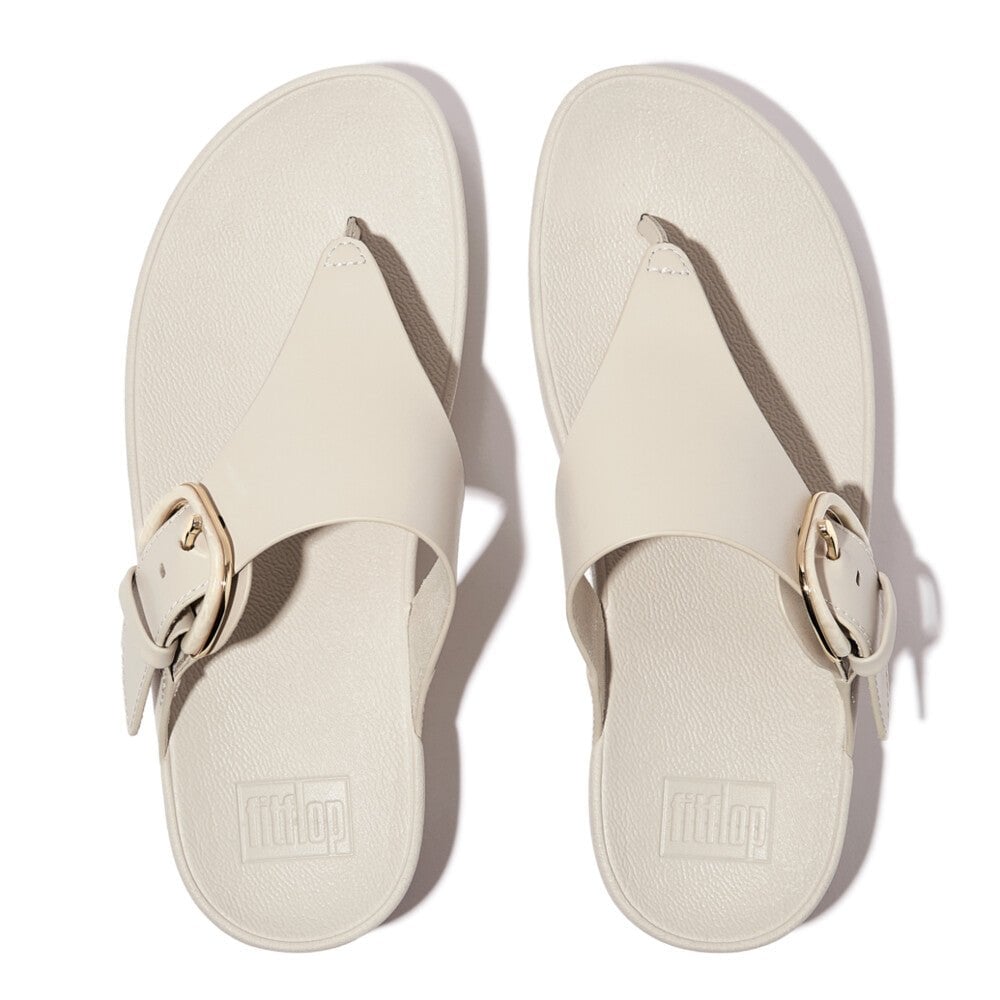 Fitflop Lulu Resin Buckle Leather Toe Post Sandal - Beige - image 002 |ww_colour=beige|ww_order=002|