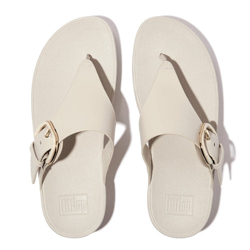 Fitflop Lulu Resin Buckle Leather Toe Post Sandal - Beige - image 002 |ww_colour=beige|ww_order=002|