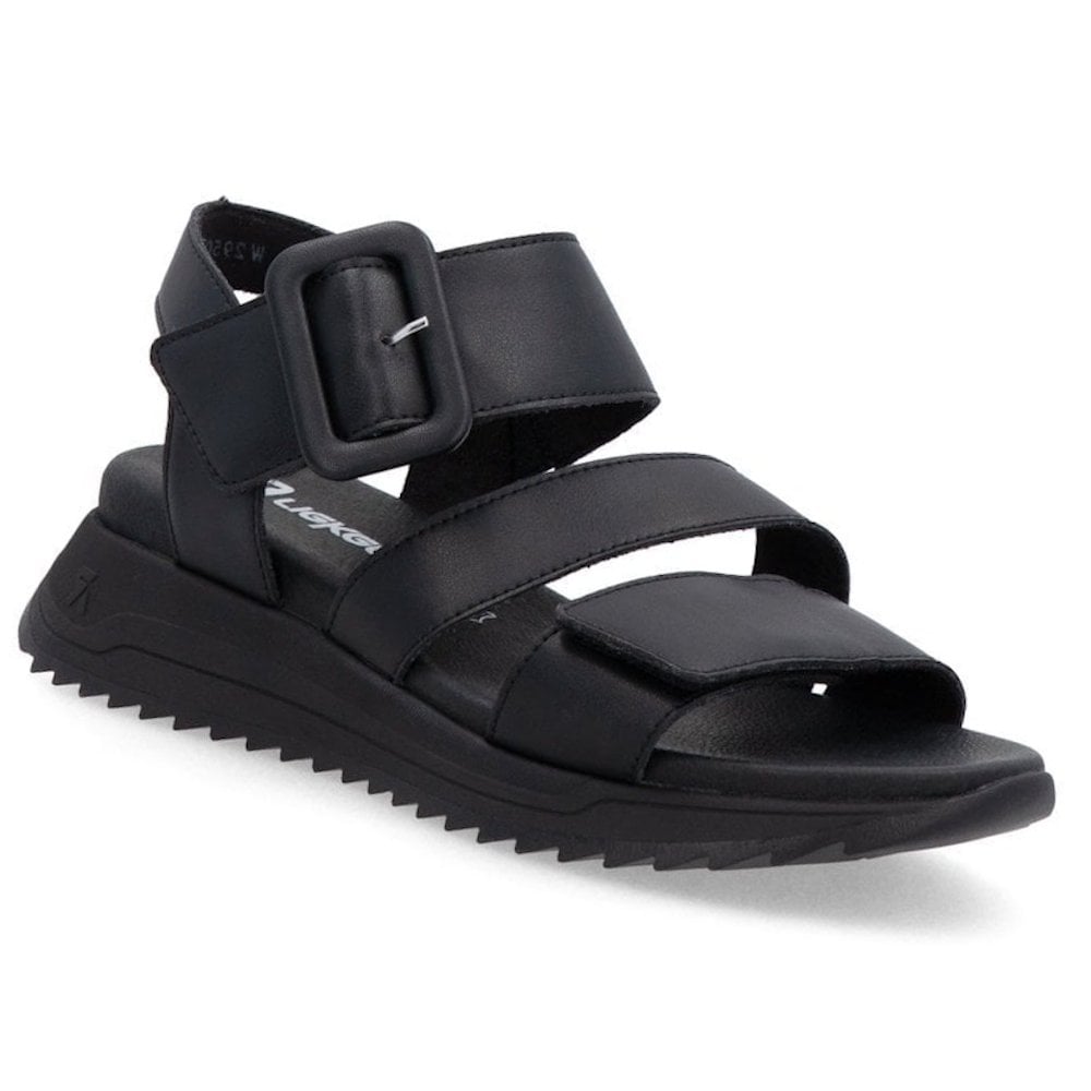 Rieker W2950 Hook and Loop Sandal - Black - image 001 |ww_colour=black|ww_order=001|