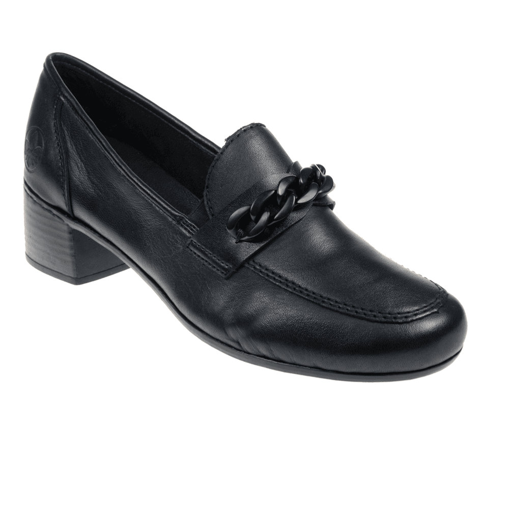 Rieker Heeled Loafer - Black - image 001 |ww_colour=black|ww_order=001|
