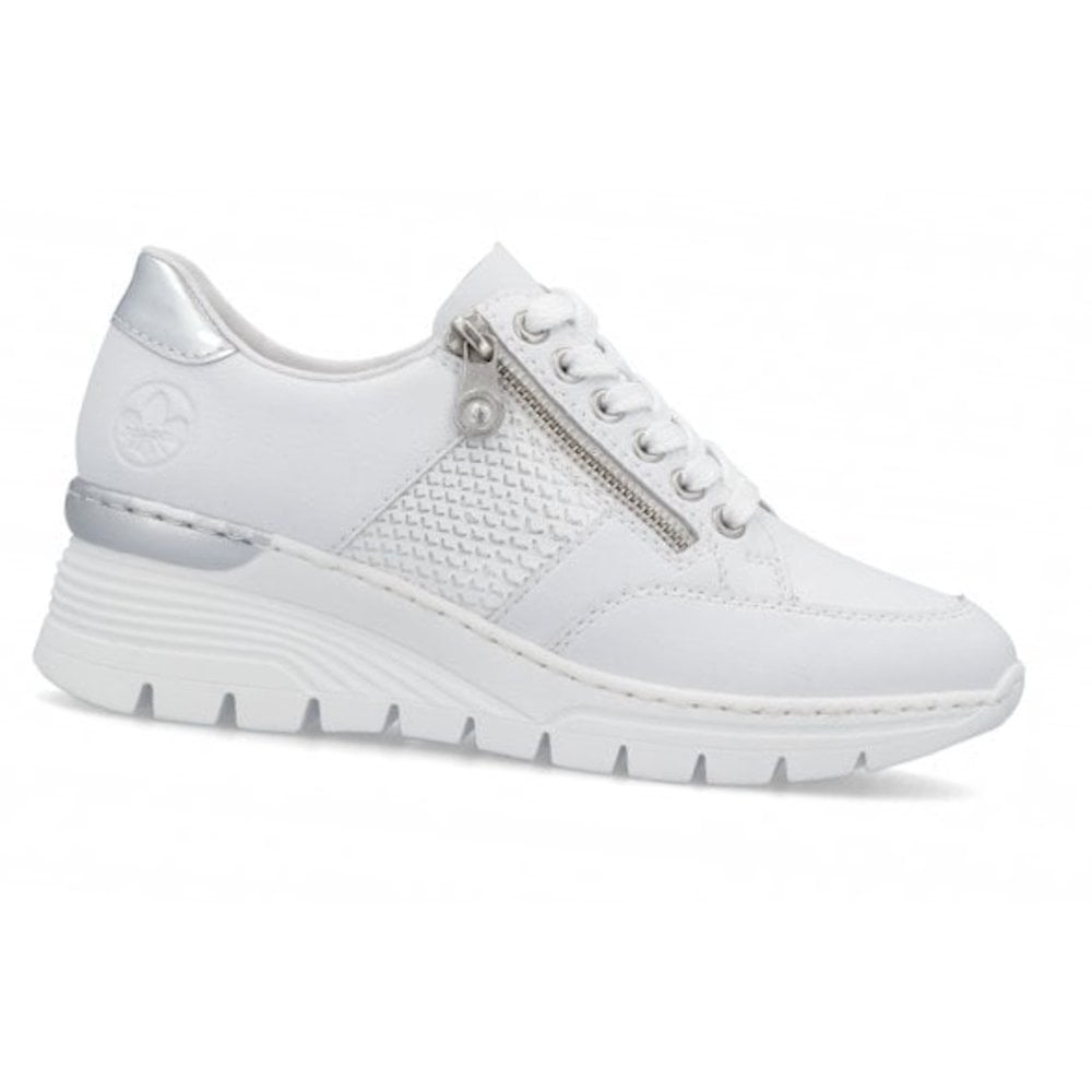 Rieker N8322 Lace/Zip up Casual Shoe - White - image 001 |ww_colour=white|ww_order=001|