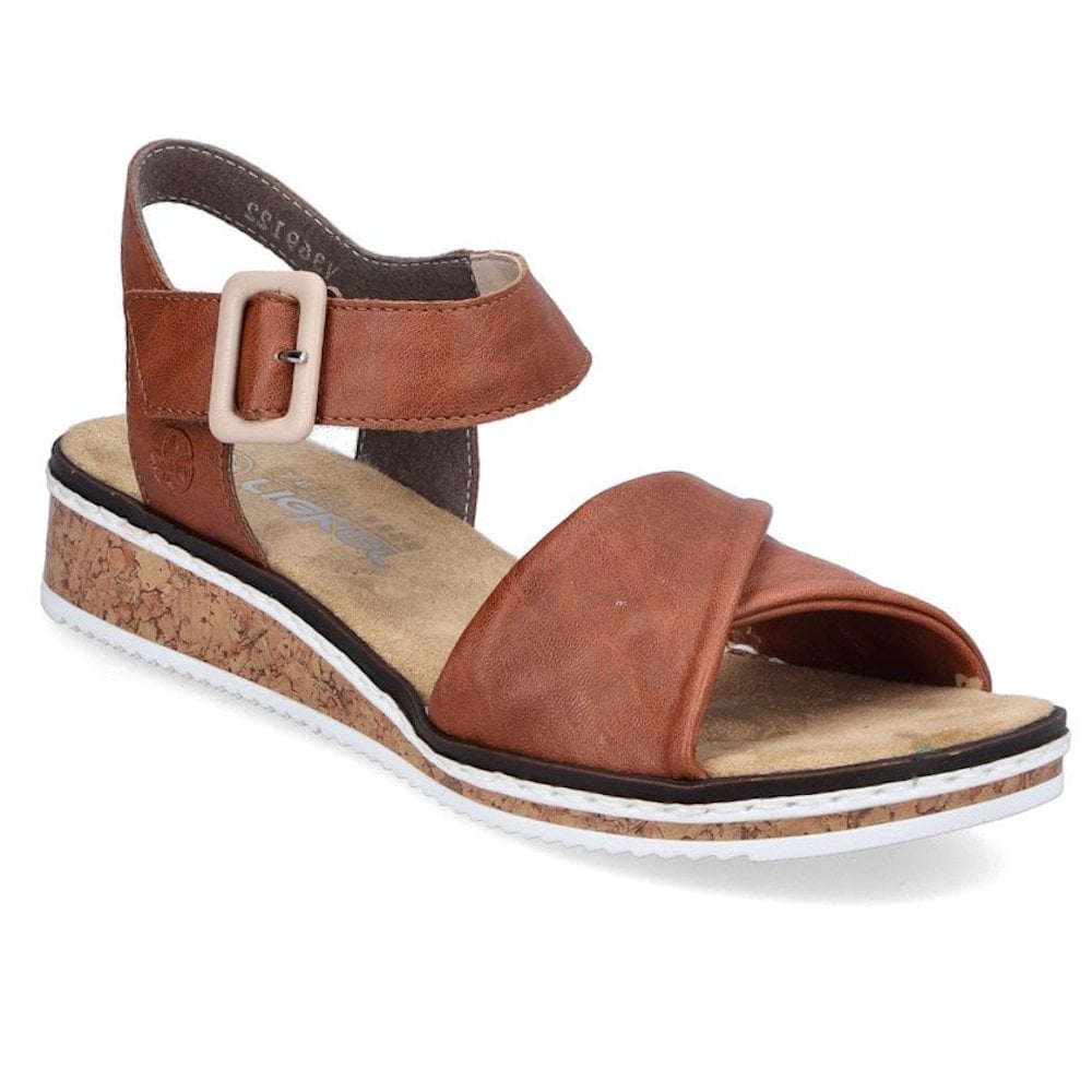 Rieker V3691 Hook & Loop Fastening Sandal - Brown - image 001 |ww_colour=brown|ww_order=001|