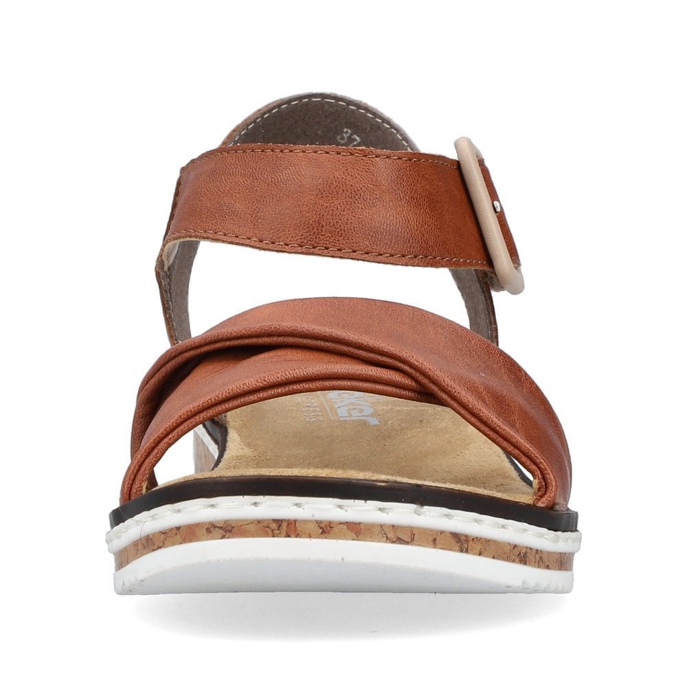 Rieker V3691 Hook & Loop Fastening Sandal - Brown - image 002 |ww_colour=brown|ww_order=002|