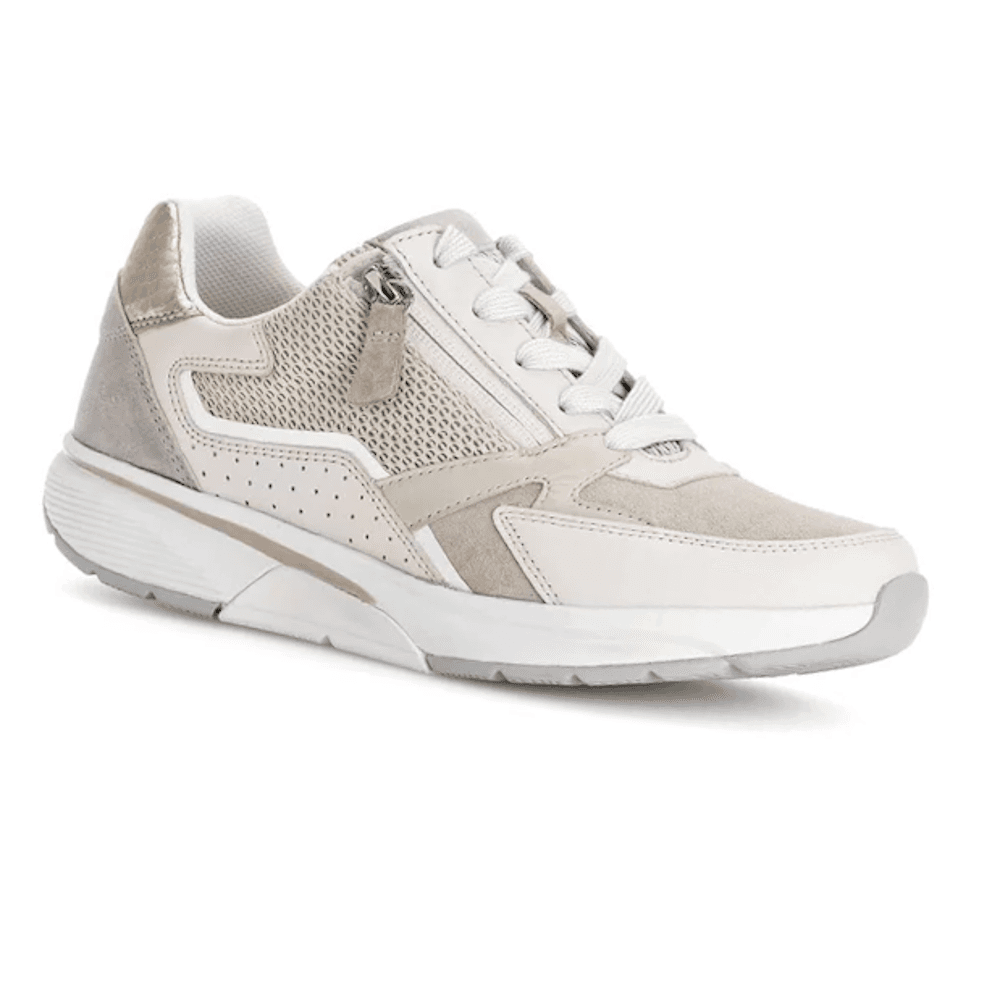 Gabor Rolling Soft Lace & Zip Casual Shoe - Ivory - image 001 |ww_colour=ivory|ww_order=001|