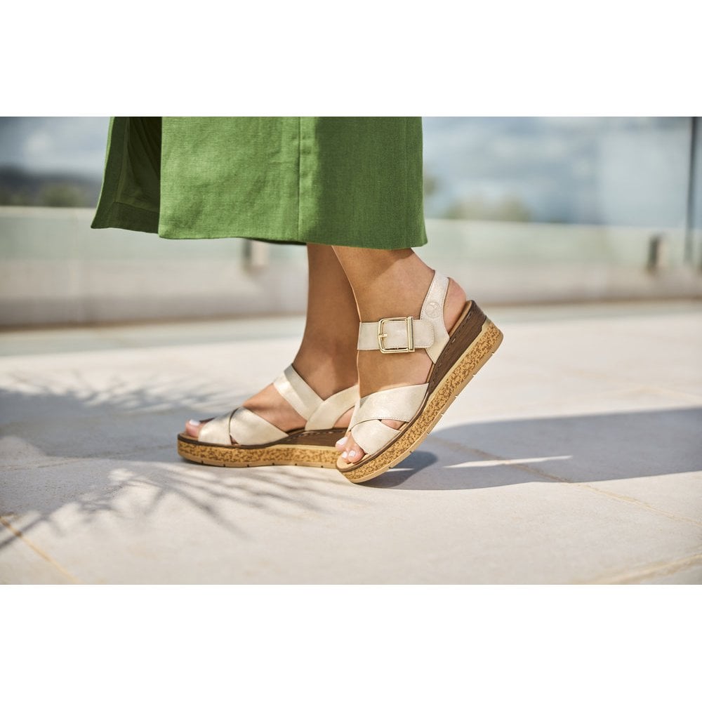 Rieker 63795 Wedge Sandal - Beige - image 002 |ww_colour=beige|ww_order=002|