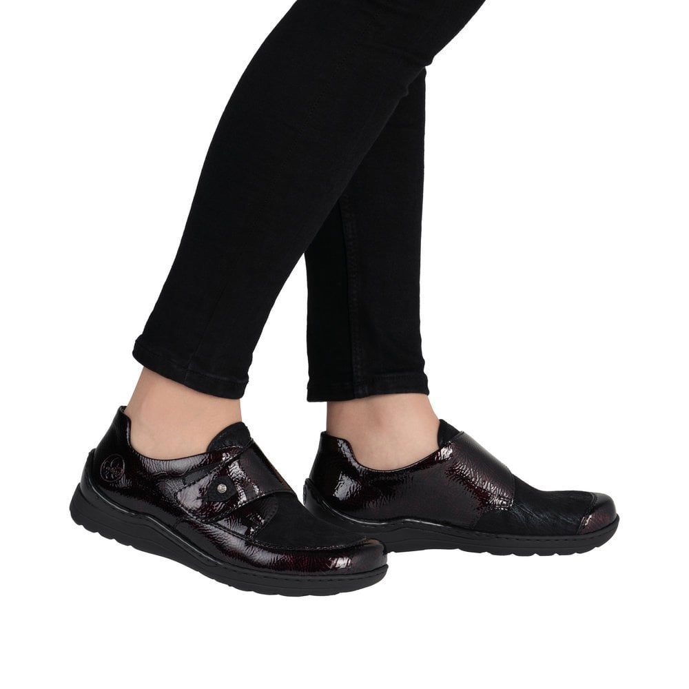 Rieker 48951 Wide Fitting Hook & Loop Shoe - Red - image 009 |ww_colour=red|ww_order=009|
