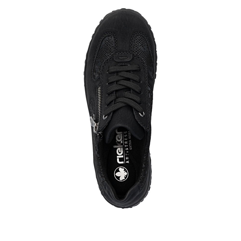 Rieker 59501 Lace & Zip Up Shoe - Black - image 004 |ww_colour=black|ww_order=004|