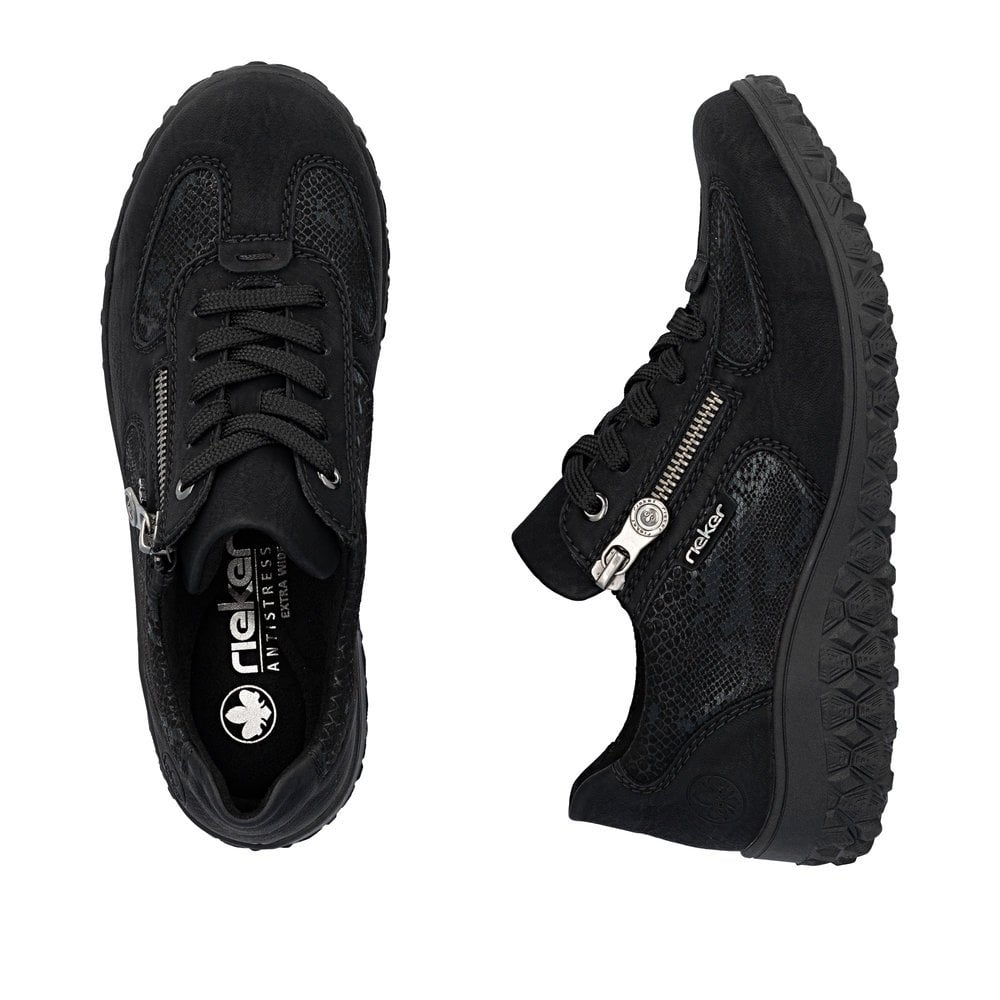 Rieker 59501 Lace & Zip Up Shoe - Black - image 008 |ww_colour=black|ww_order=008|