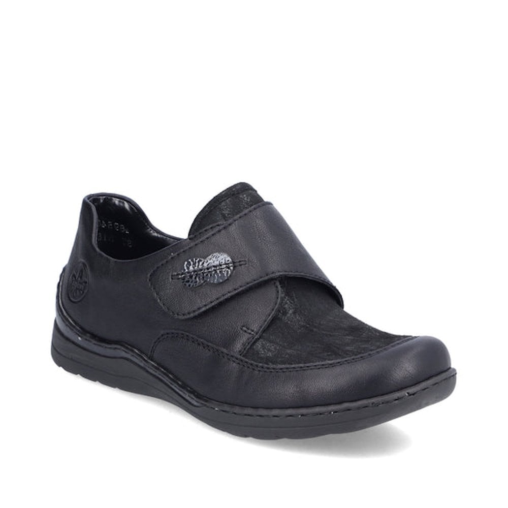 Rieker 48954 Wide Fit Casual Shoe - Black - image 001 |ww_colour=black|ww_order=001|