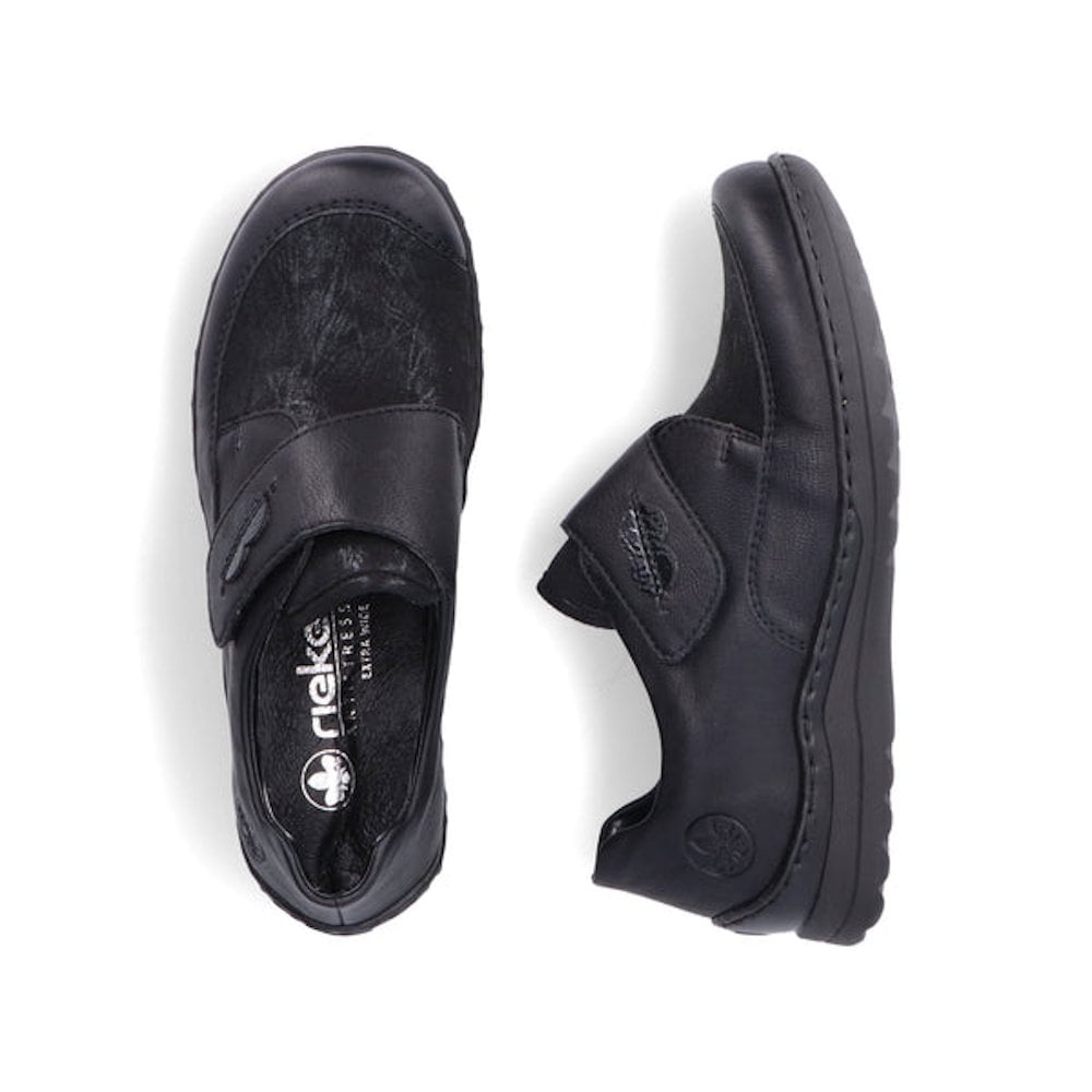 Rieker 48954 Wide Fit Casual Shoe - Black - image 004 |ww_colour=black|ww_order=004|