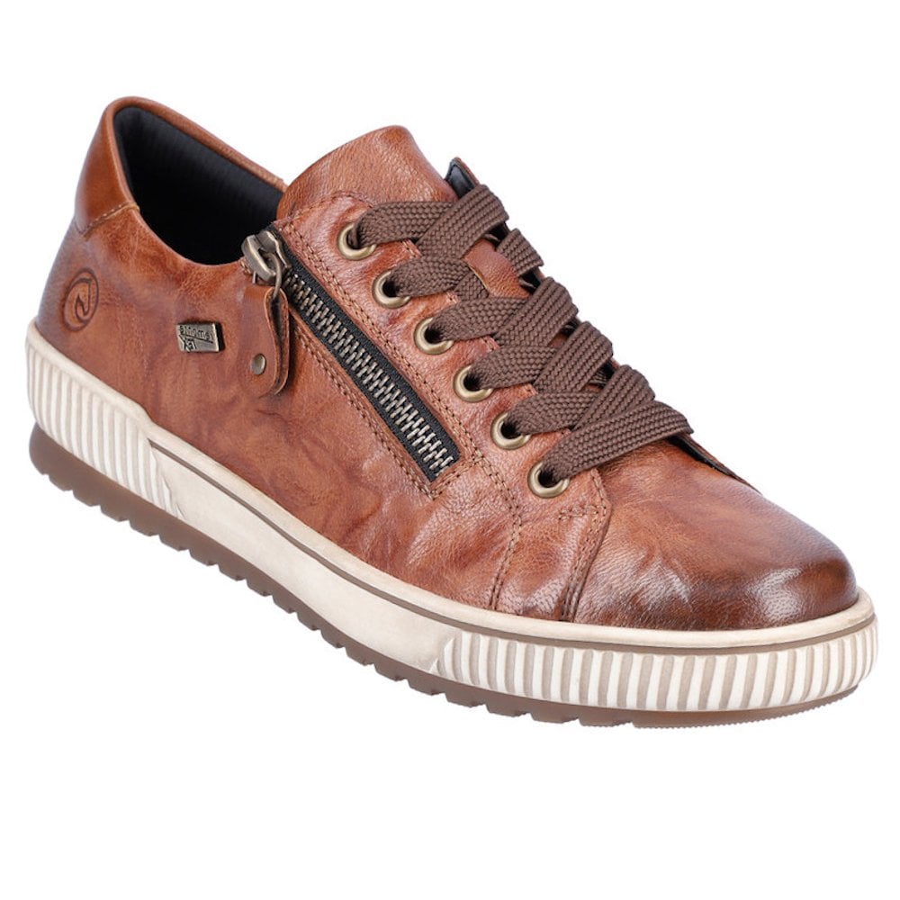 Remonte D0700 Water Resistant Lace & Zip Up - Brown - image 001 |ww_colour=brown|ww_order=001|