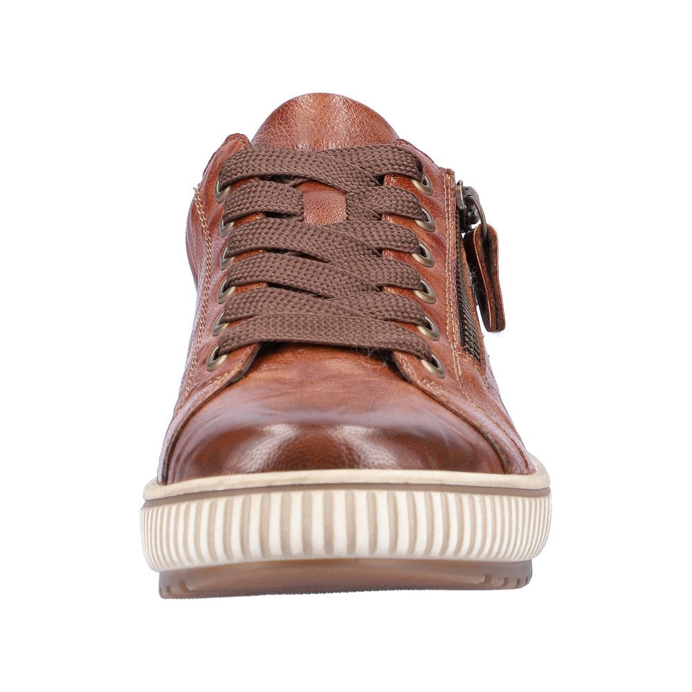 Remonte D0700 Water Resistant Lace & Zip Up - Brown - image 004 |ww_colour=brown|ww_order=004|