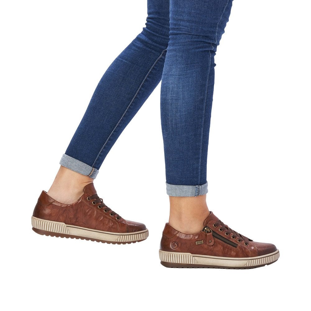 Remonte D0700 Water Resistant Lace & Zip Up - Brown - image 008 |ww_colour=brown|ww_order=008|