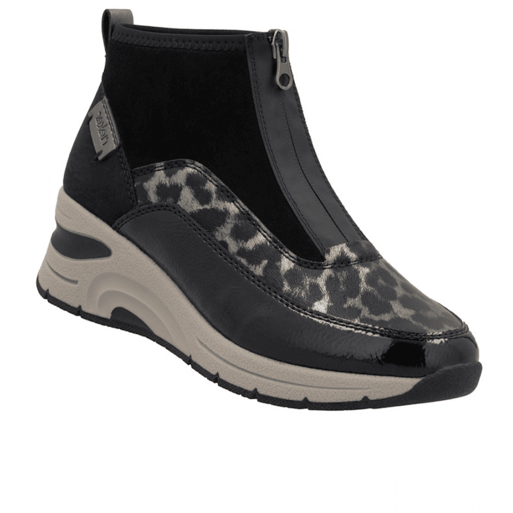 Rieker N9362 Athens Zip Up Ankle Boots - Black Leopard - image 001 |ww_colour=black-leopard|ww_order=001|