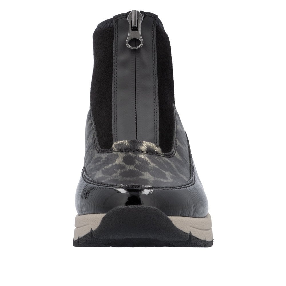 Rieker N9362 Athens Zip Up Ankle Boots - Black Leopard - image 006 |ww_colour=black-leopard|ww_order=006|