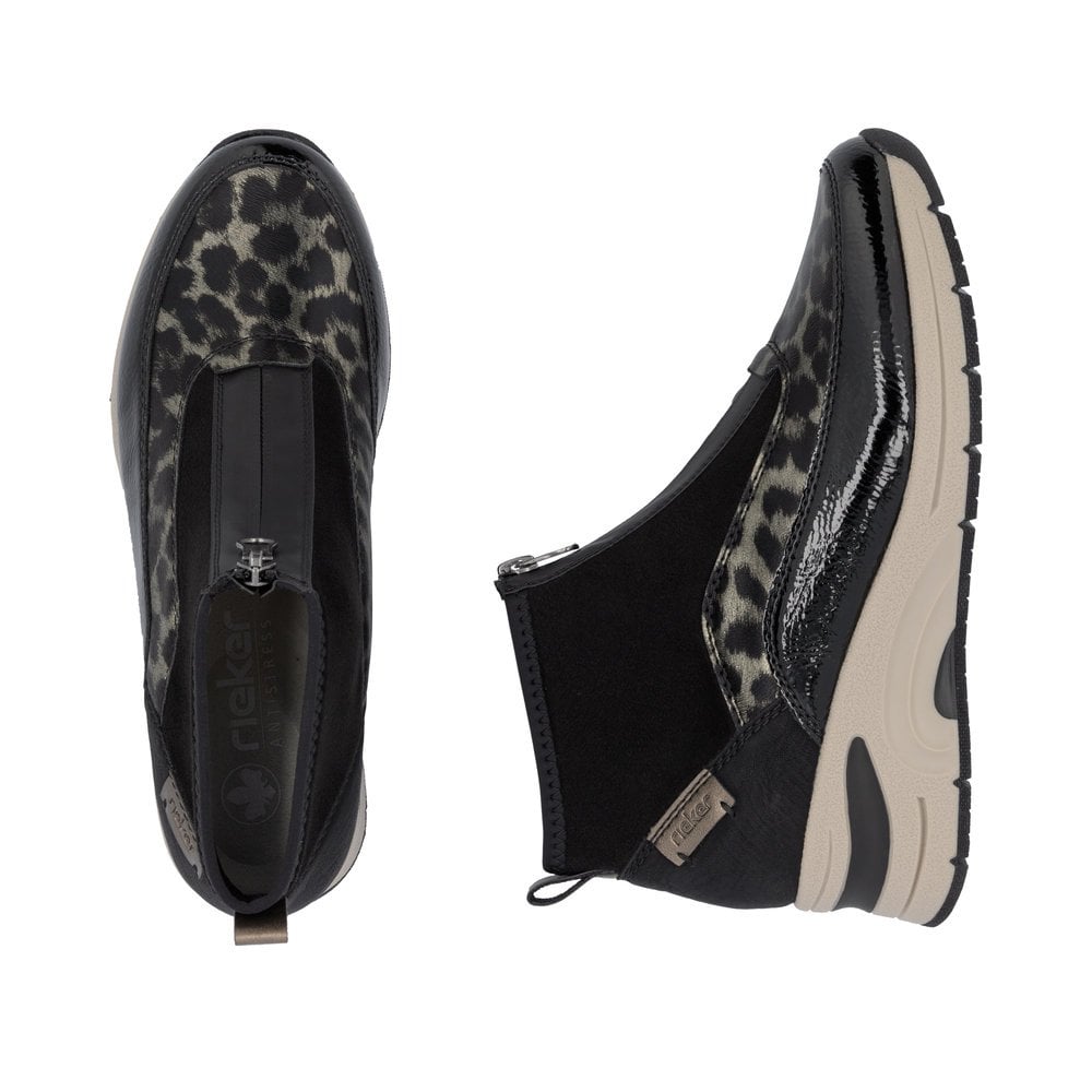Rieker N9362 Athens Zip Up Ankle Boots - Black Leopard - image 009 |ww_colour=black-leopard|ww_order=009|