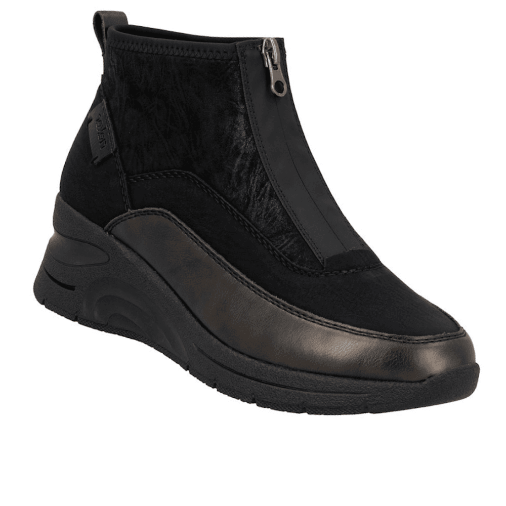 Rieker N9362 Athens Zip Up Ankle Boots - Black Combi - image 001 |ww_colour=black-combi|ww_order=001|