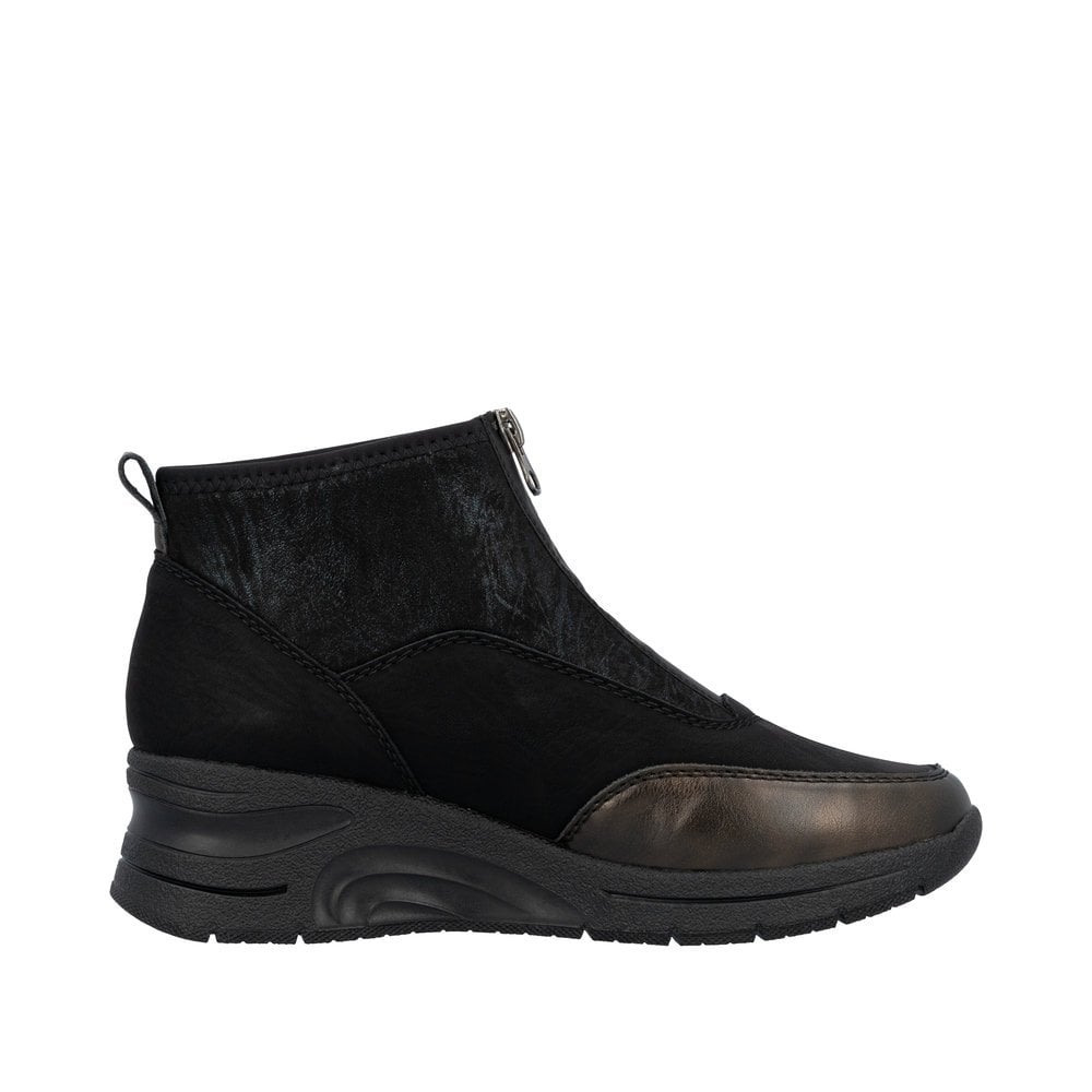 Rieker N9362 Athens Zip Up Ankle Boots - Black Combi - image 005 |ww_colour=black-combi|ww_order=005|
