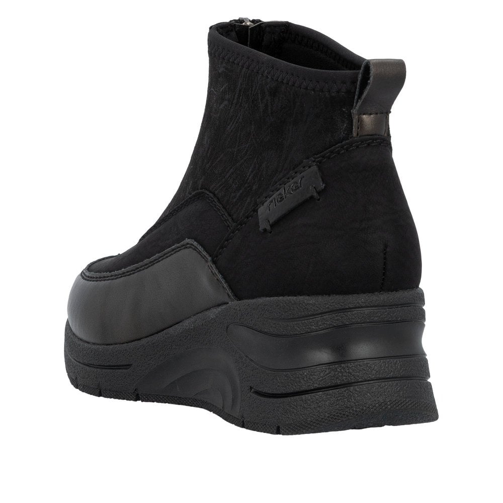 Rieker N9362 Athens Zip Up Ankle Boots - Black Combi - image 006 |ww_colour=black-combi|ww_order=006|