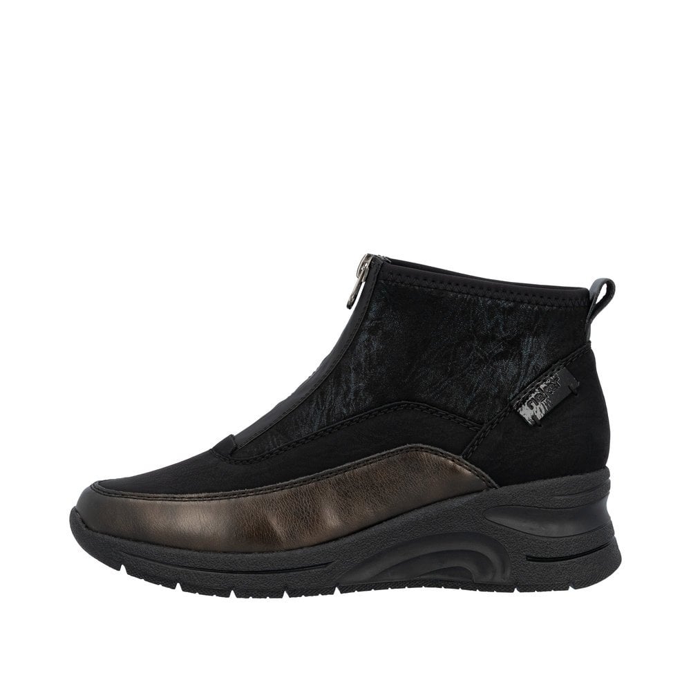 Rieker N9362 Athens Zip Up Ankle Boots - Black Combi - image 007 |ww_colour=black-combi|ww_order=007|
