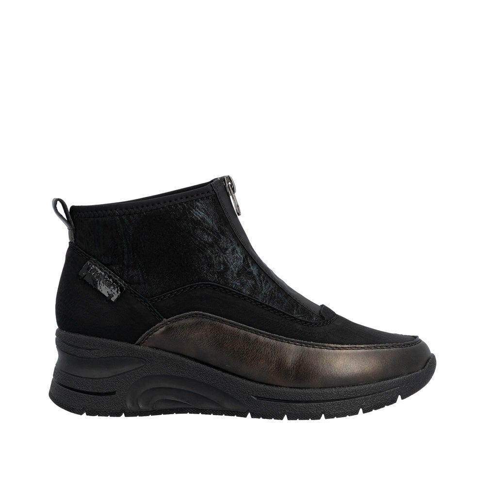 Rieker N9362 Athens Zip Up Ankle Boots - Black Combi - image 009 |ww_colour=black-combi|ww_order=009|