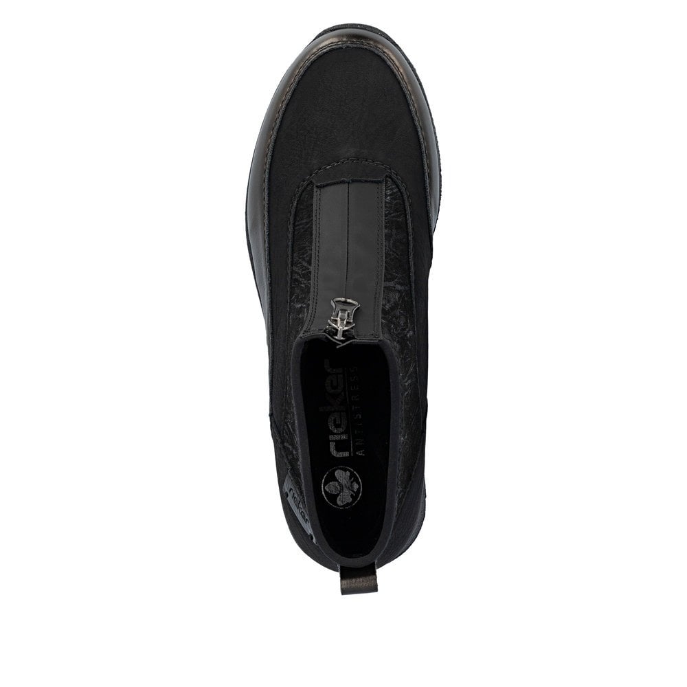 Rieker N9362 Athens Zip Up Ankle Boots - Black Combi - image 011 |ww_colour=black-combi|ww_order=011|