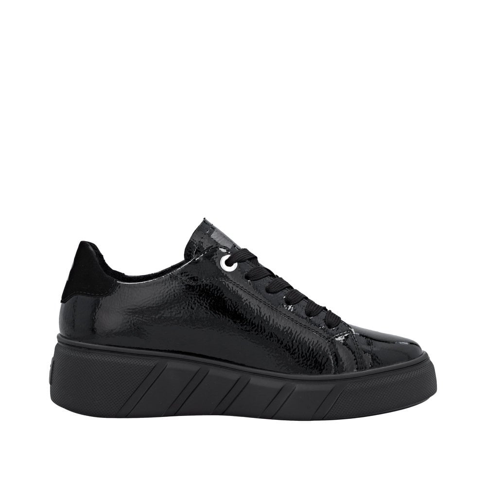 Rieker W2601 Leather Lace-up Trainer - Black Patent - image 006 |ww_colour=black-patent|ww_order=006|