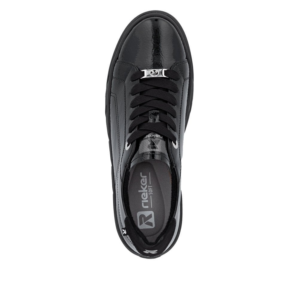 Rieker W2601 Leather Lace-up Trainer - Black Patent - image 007 |ww_colour=black-patent|ww_order=007|