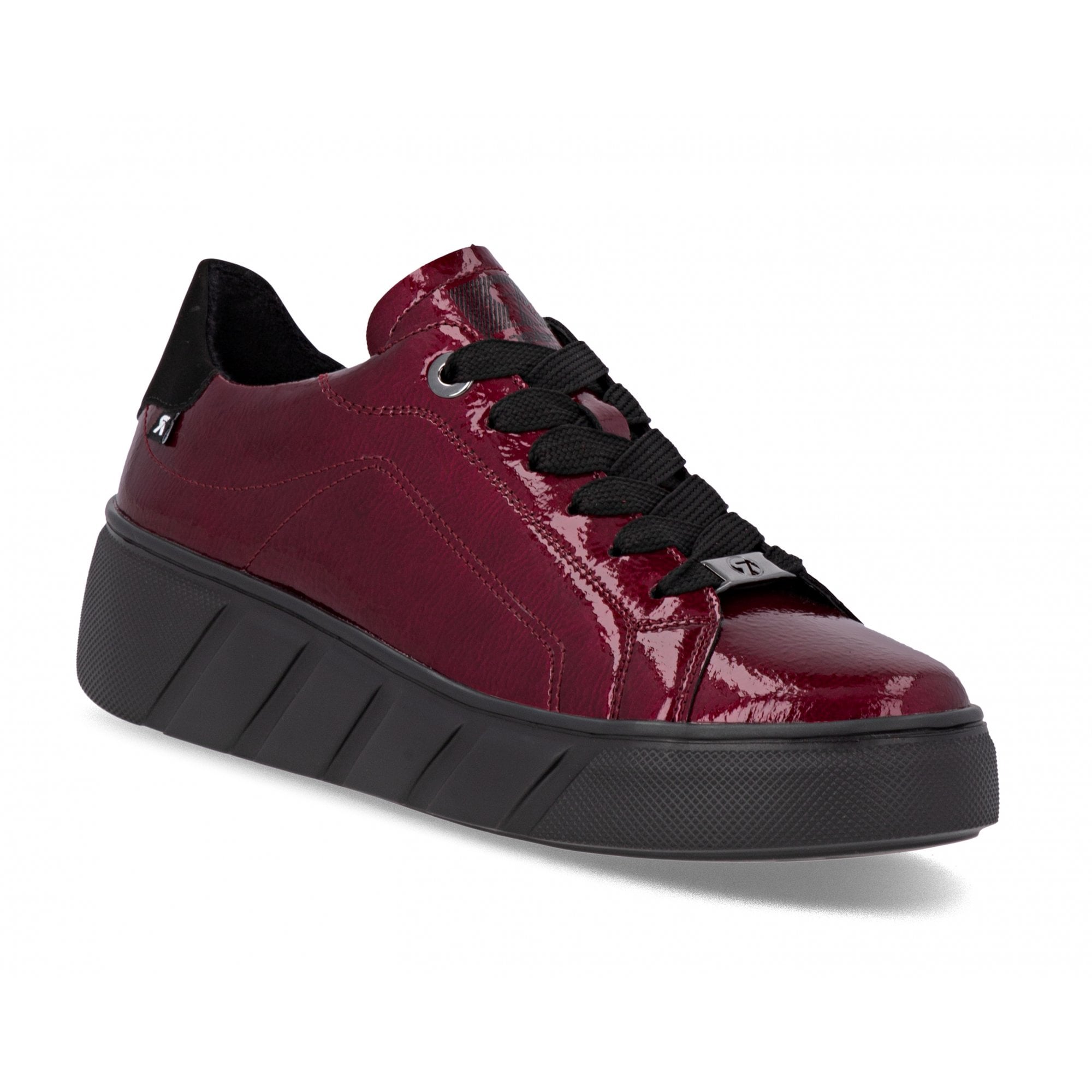 Rieker W2601 Leather Lace-up Trainer - Red - image 001 |ww_colour=red|ww_order=001|