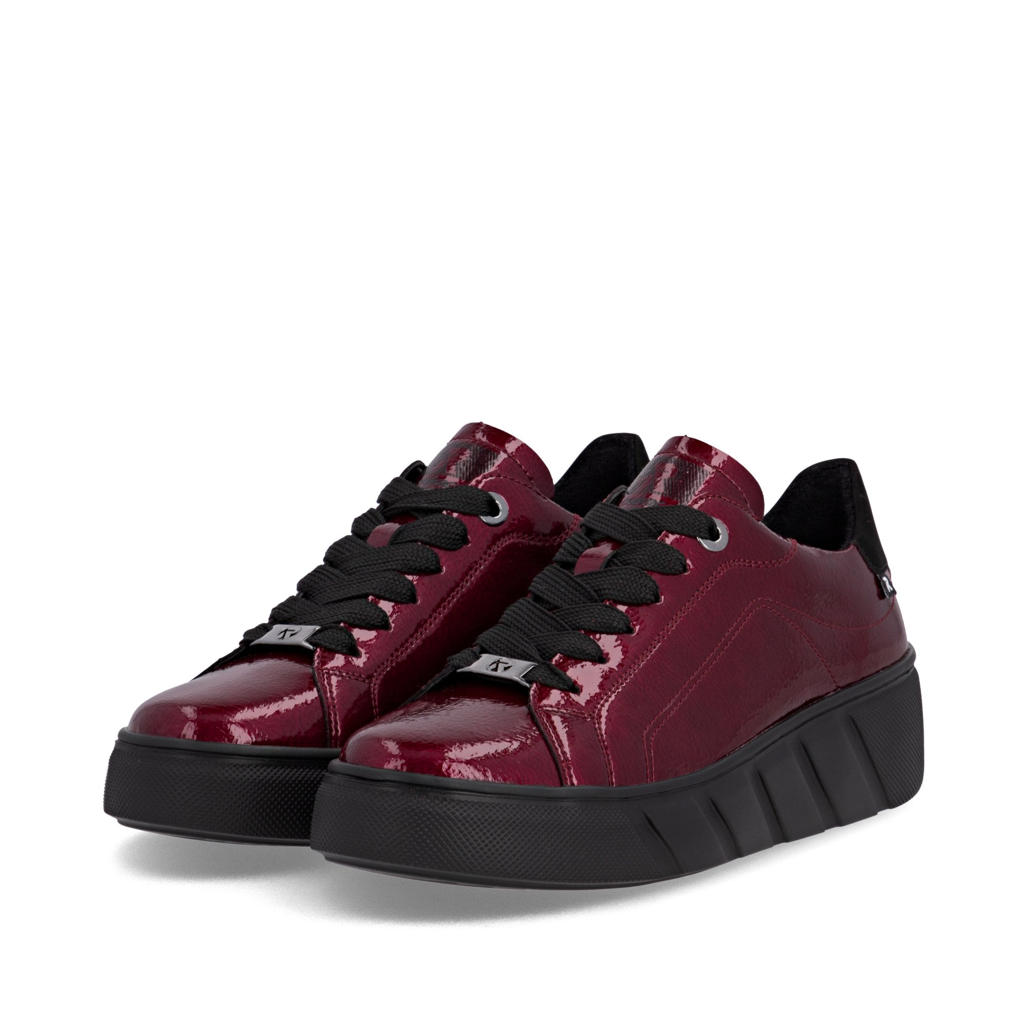 Rieker W2601 Leather Lace-up Trainer - Red - image 002 |ww_colour=red|ww_order=002|