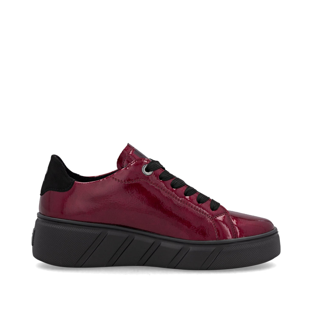 Rieker W2601 Leather Lace-up Trainer - Red - image 004 |ww_colour=red|ww_order=004|