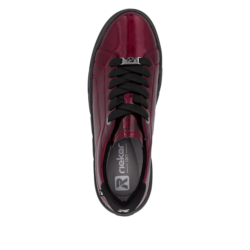 Rieker W2601 Leather Lace-up Trainer - Red - image 006 |ww_colour=red|ww_order=006|