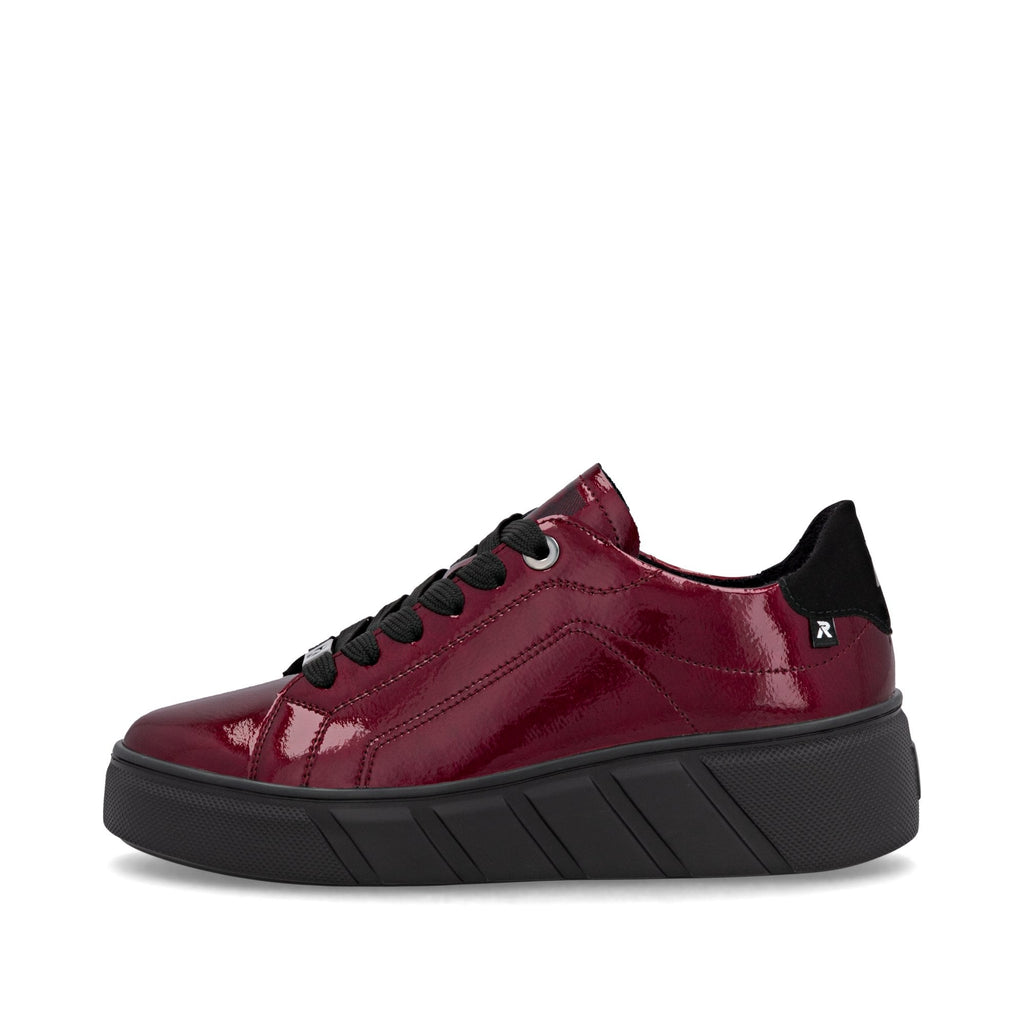 Rieker W2601 Leather Lace-up Trainer - Red - image 009 |ww_colour=red|ww_order=009|