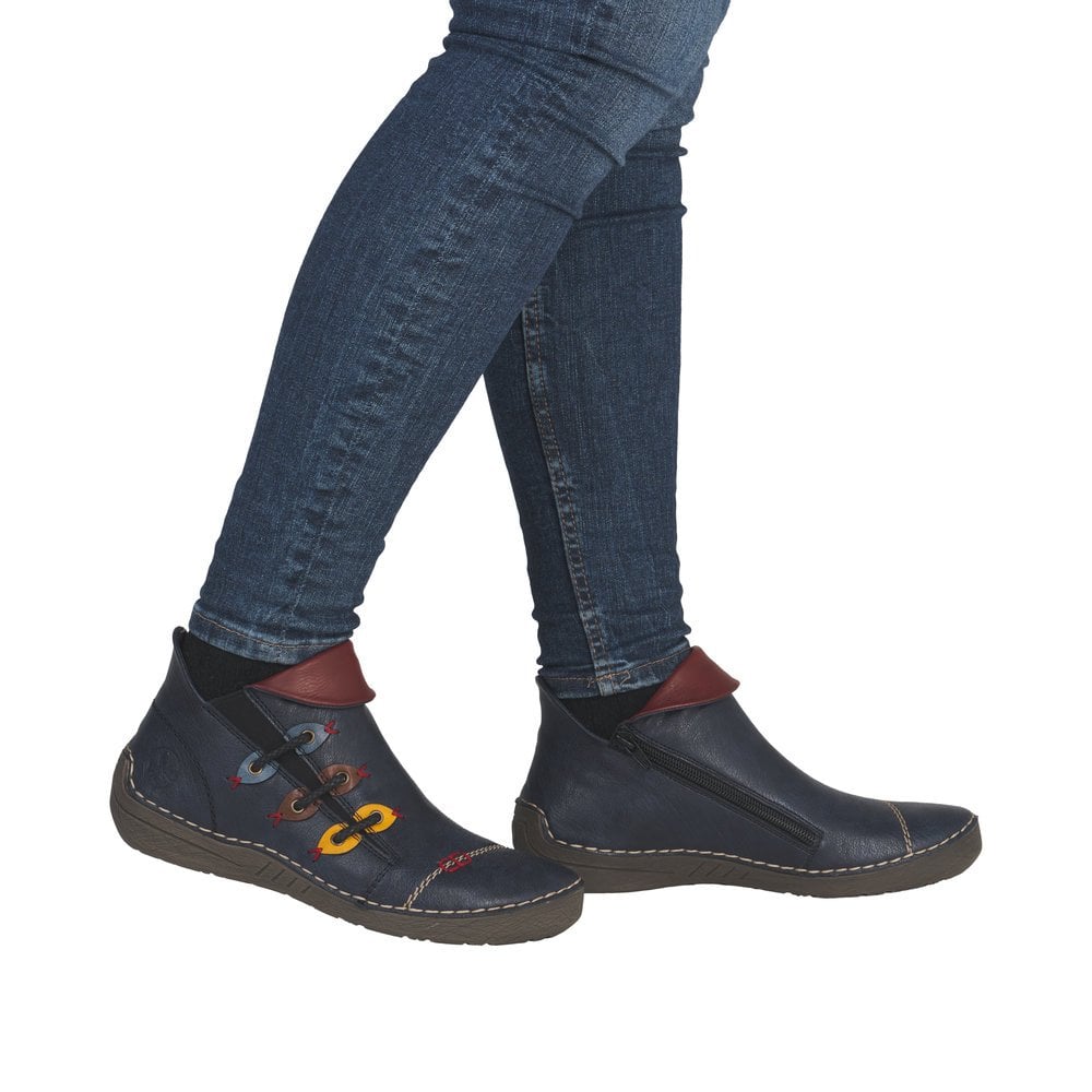 Rieker 72581 Zip Up Boot - Blue - image 002 |ww_colour=blue|ww_order=002|