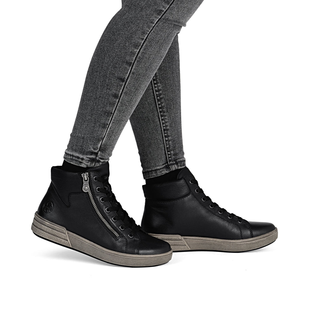 Rieker X0709 Lace/Zip Up Ankle Boot - Black - image 003 |ww_colour=black|ww_order=003|