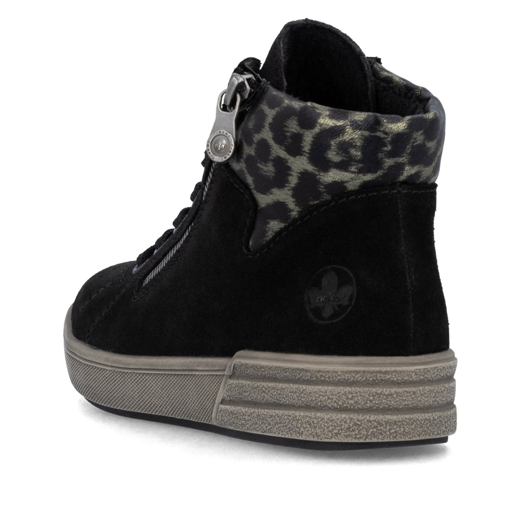 Rieker X0709 Lace/Zip Up Ankle Boot - Black Leopard - image 006 |ww_colour=black-leopard|ww_order=006|