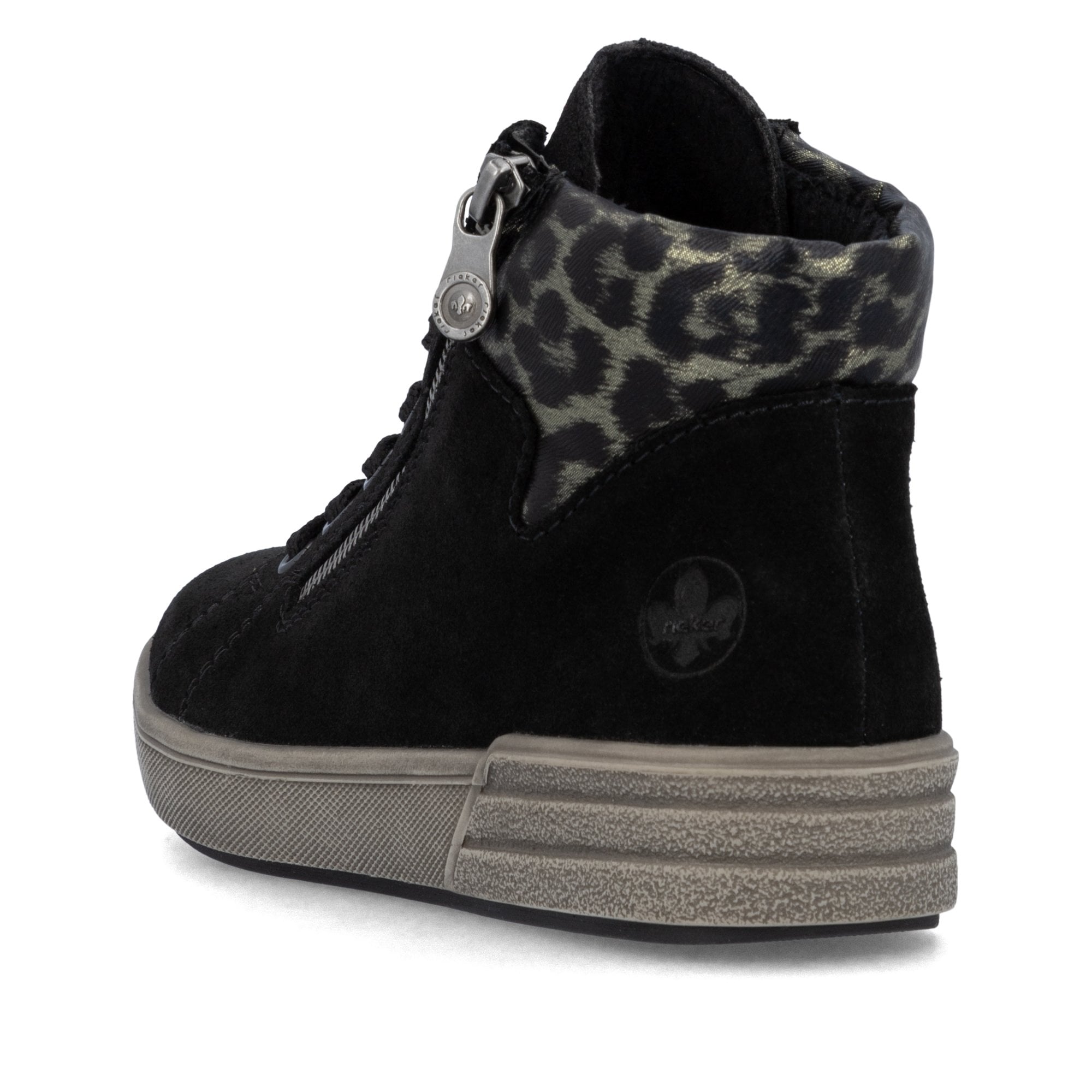 Rieker X0709 Lace/Zip Up Ankle Boot - Black Leopard - image 006 |ww_colour=black-leopard|ww_order=006|