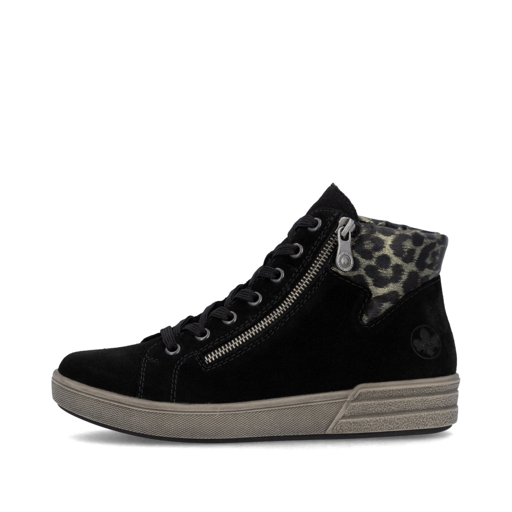 Rieker X0709 Lace/Zip Up Ankle Boot - Black Leopard - image 010 |ww_colour=black-leopard|ww_order=010|