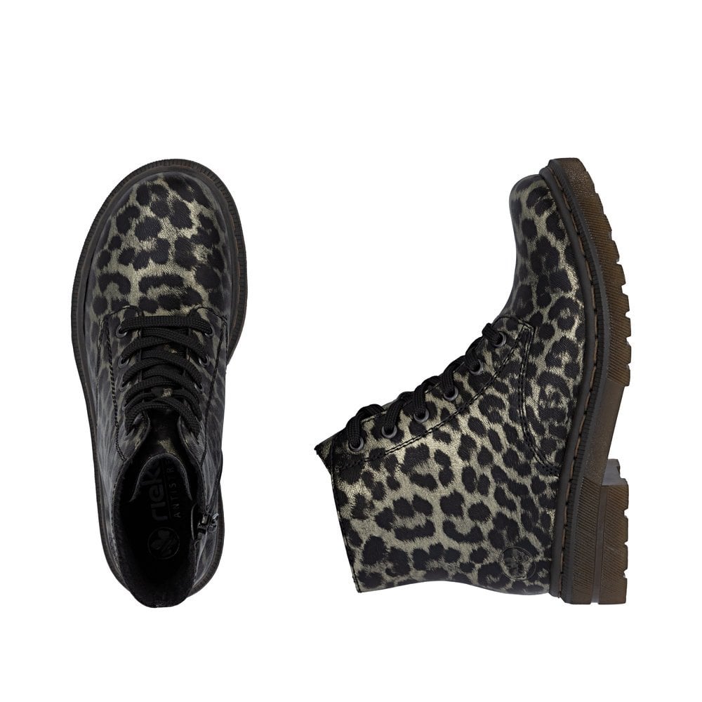 Rieker 78240 Biker Style Boot - Black Leopard - image 003 |ww_colour=black-leopard|ww_order=003|
