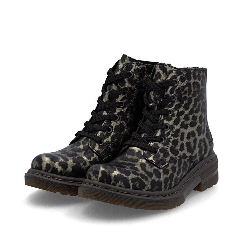 Rieker 78240 Biker Style Boot - Black Leopard - image 004 |ww_colour=black-leopard|ww_order=004|