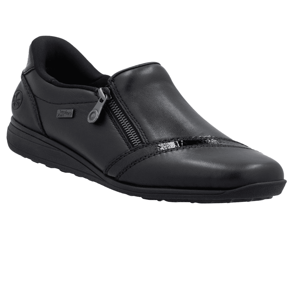 Rieker 47264 Water-resistant slip-on/zip shoe - Black - image 001 |ww_colour=black|ww_order=001|