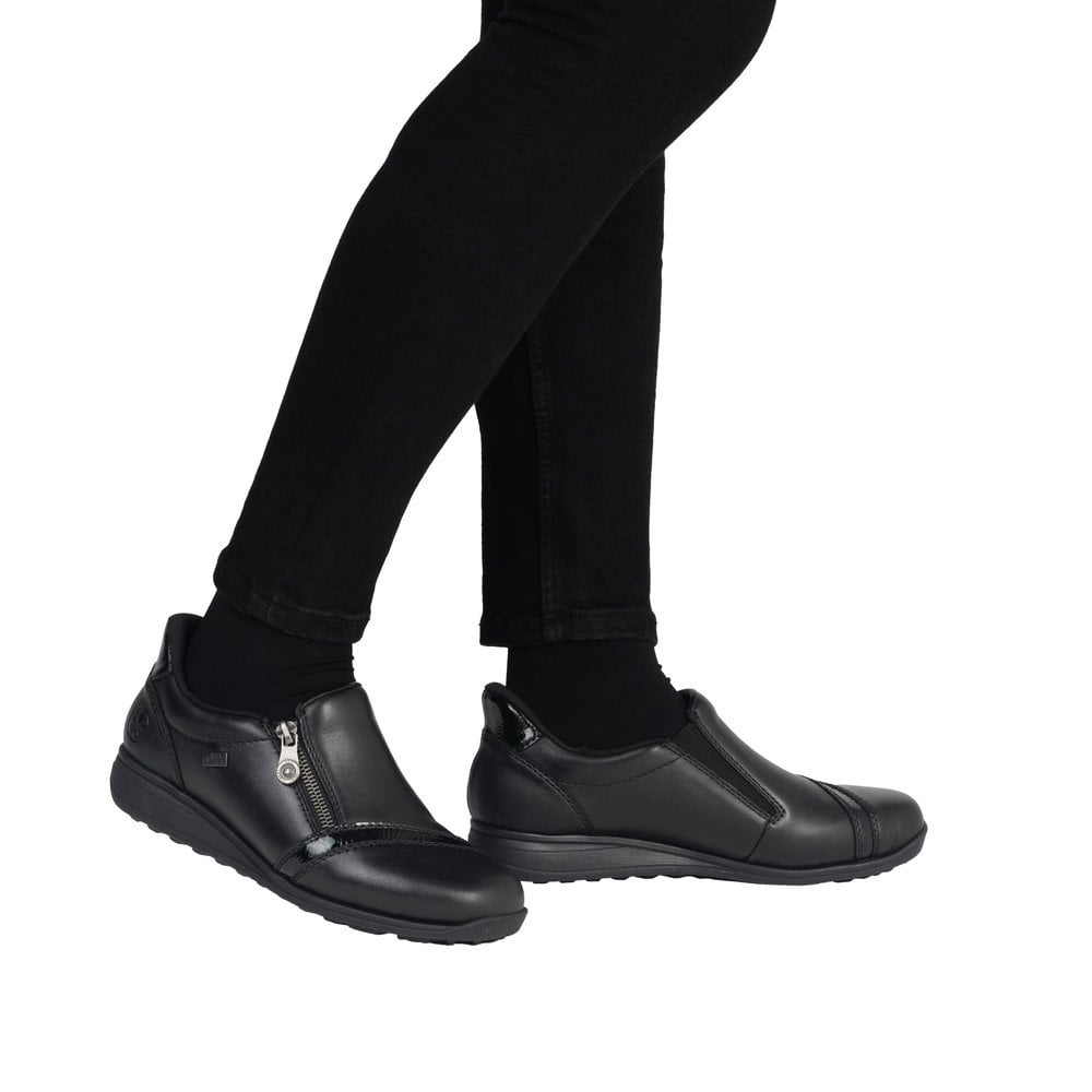 Rieker 47264 Water-resistant slip-on/zip shoe - Black - image 002 |ww_colour=black|ww_order=002|