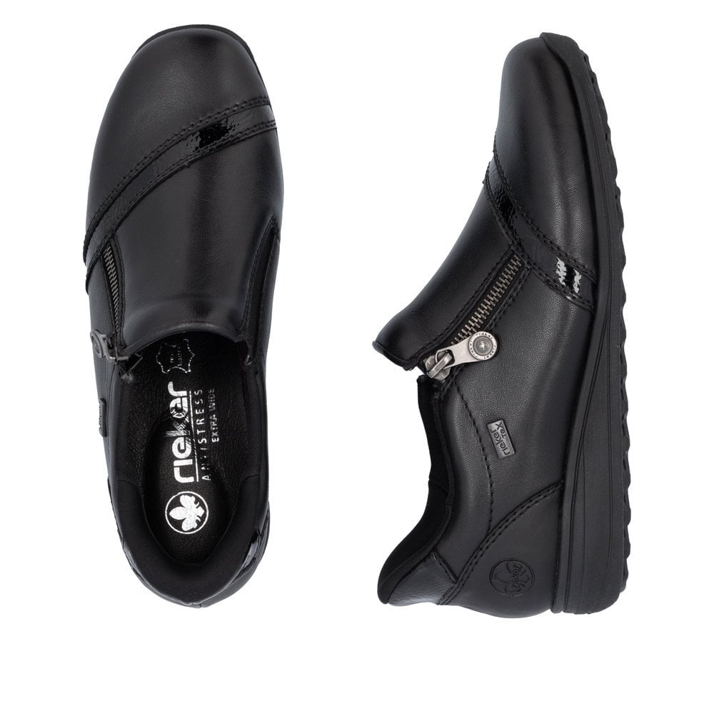 Rieker 47264 Water-resistant slip-on/zip shoe - Black - image 012 |ww_colour=black|ww_order=012|
