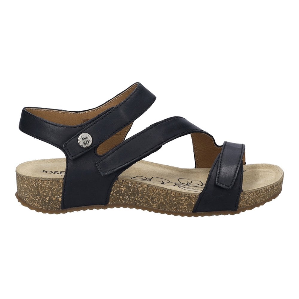 Josef Seibel Tonga 25, 3 Hook & Loop Fastening Strap Sandal - Black - image 002 |ww_colour=black|ww_order=002|