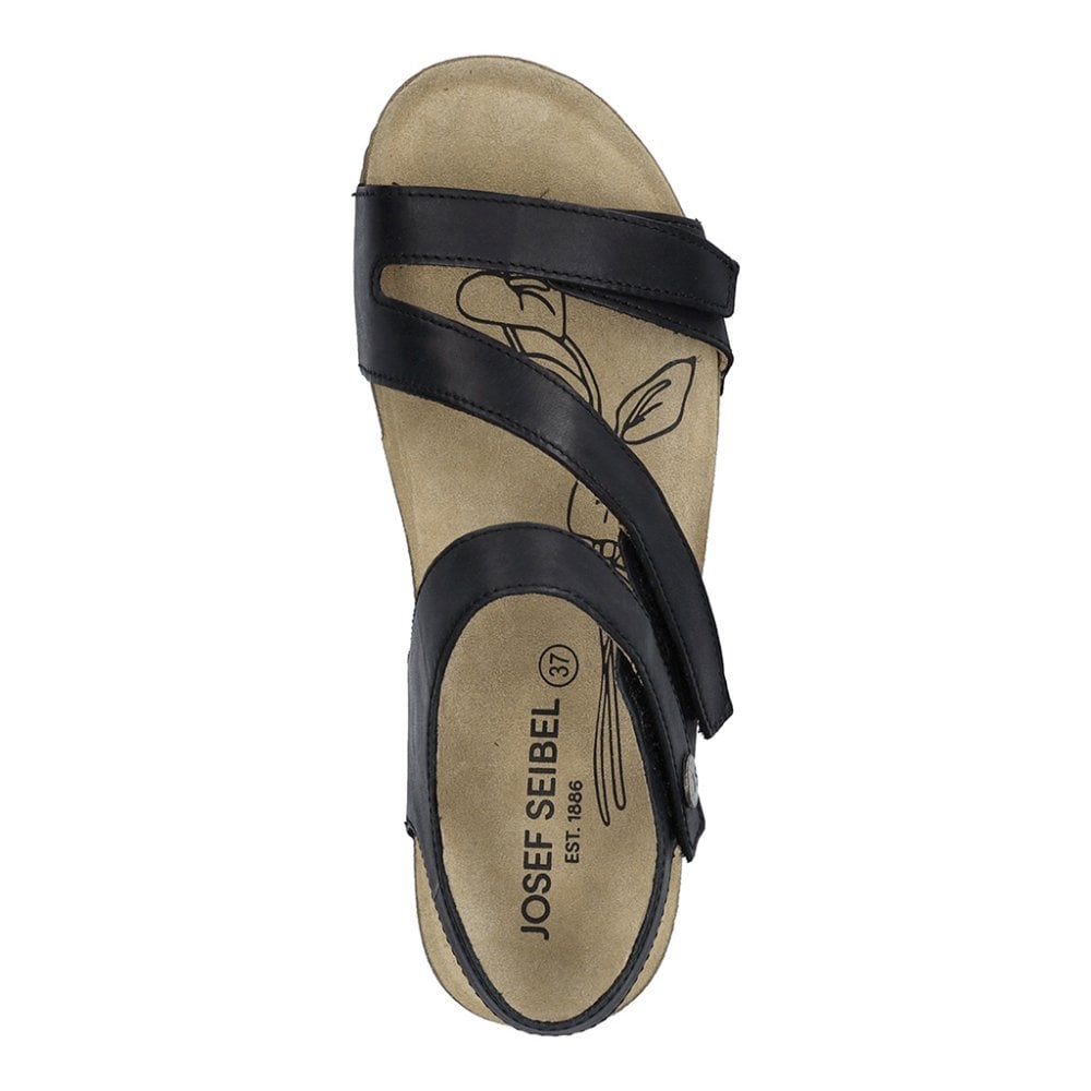 Josef Seibel Tonga 25, 3 Hook & Loop Fastening Strap Sandal - Black - image 006 |ww_colour=black|ww_order=006|