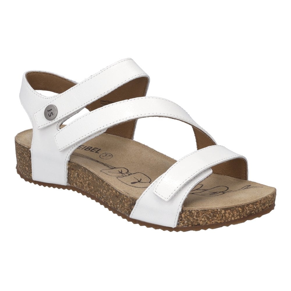 Josef Seibel Tonga 25, 3 Hook & Loop Fastening Strap Sandal - White - image 001 |ww_colour=white|ww_order=001|