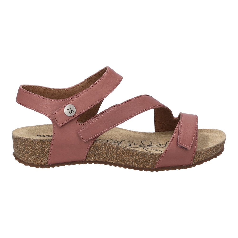 Josef Seibel Tonga 25, 3 Hook & Loop Fastening Strap Sandal - Altrosa - image 002 |ww_colour=altrosa|ww_order=002|