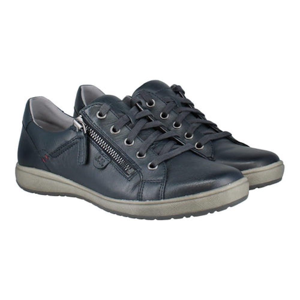 Josef Seibel Caren 12 Lace/Zip-up Leather Trainer - Indigo - image 005 |ww_colour=indigo|ww_order=005|