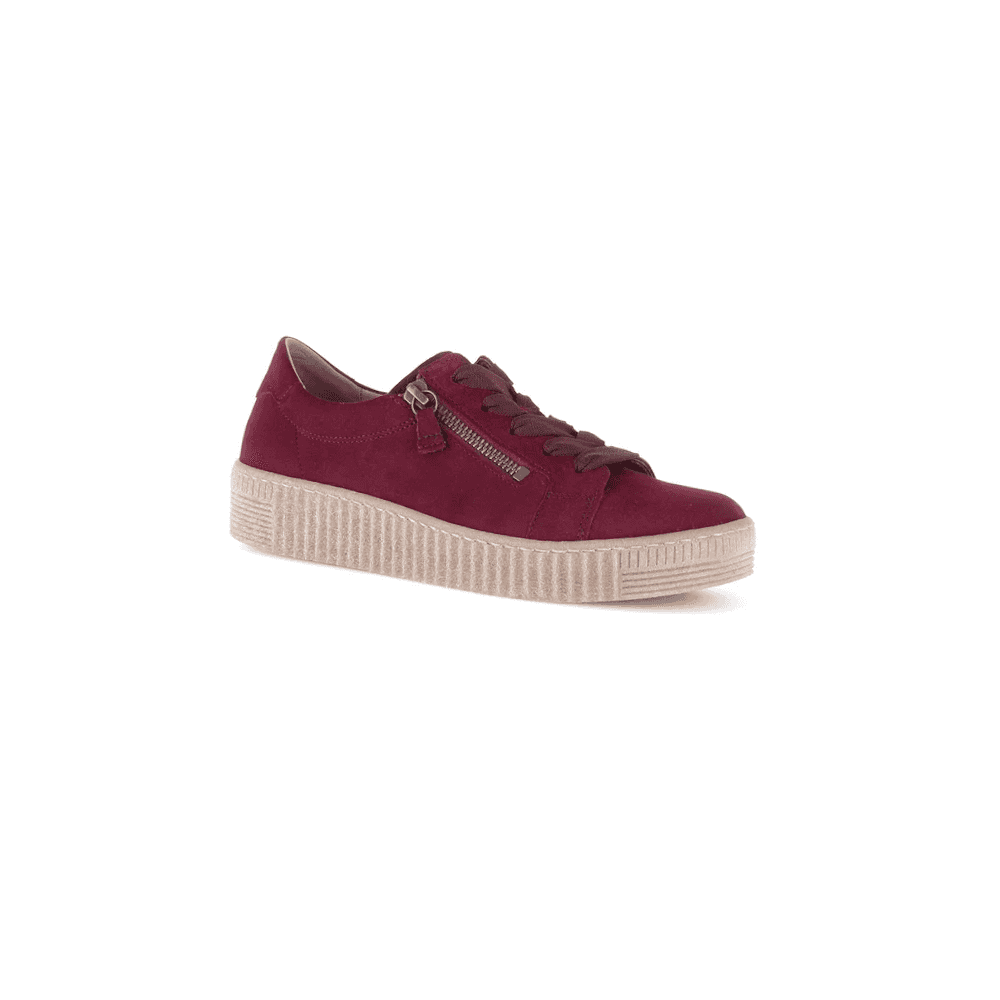Gabor Wisdom 33.334 Casual Lace Up/Zip Shoe - Bordeaux Suede - image 001 |ww_colour=bordeaux-suede|ww_order=001|